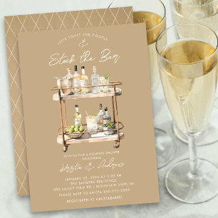 Invitación Bar moderno Cart Ducha Parejas