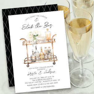 Invitación Bar moderno Cart Ducha Parejas