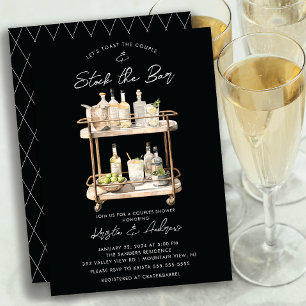 Invitación Bar moderno Cart Ducha Parejas