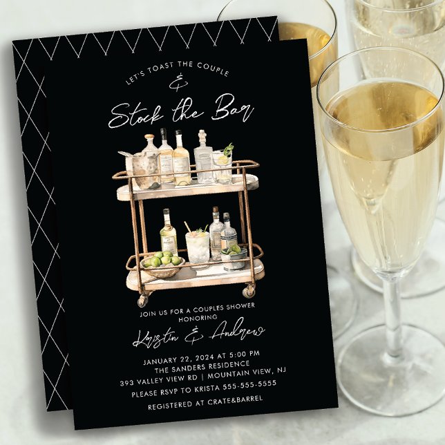 Invitación Bar moderno Cart Ducha Parejas (Subido por el creador)
