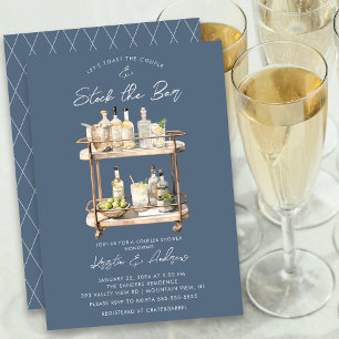 Invitación Bar moderno Cart Ducha Parejas