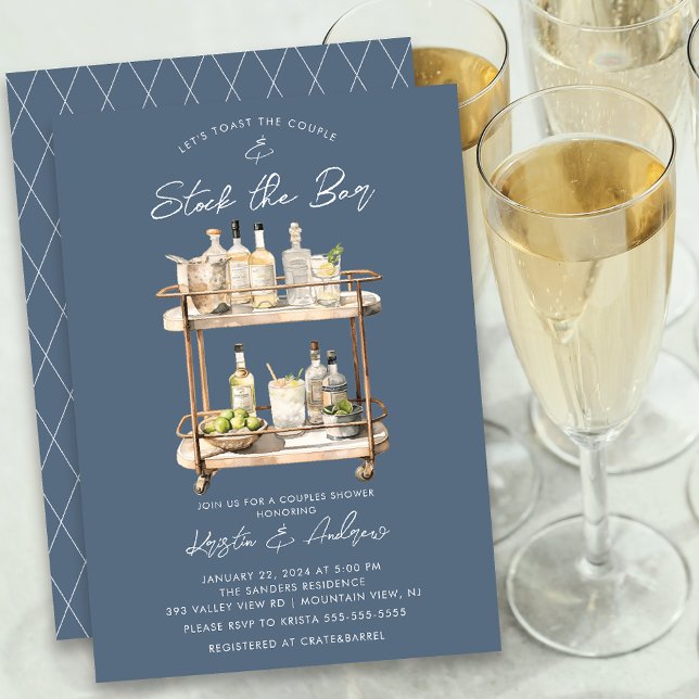Invitación Bar moderno Cart Ducha Parejas (Subido por el creador)