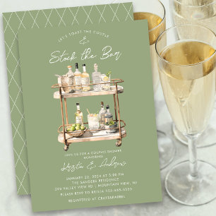 Invitación Bar moderno Cart Ducha Parejas