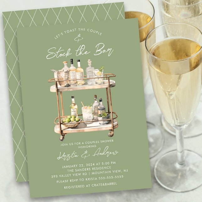 Invitación Bar moderno Cart Ducha Parejas (Subido por el creador)
