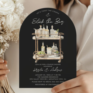 Invitación Bar moderno Cart Ducha Parejas
