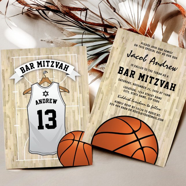 Invitación Bar moderno de baloncesto Mitzvah (Subido por el creador)
