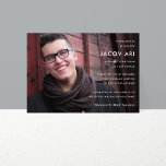 Invitación Bar moderno Mitzvah o Bat Mitzvah Photo<br><div class="desc">Invitación de los Bar Mitzvah y Bat Mitzvah con foto. Elija un color para el reverso o agregue más fotos.</div>