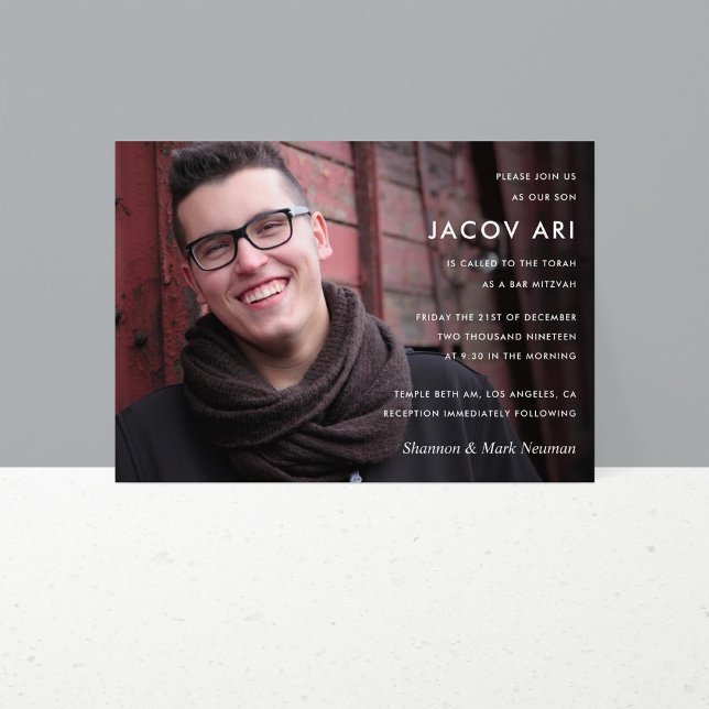 Invitación Bar moderno Mitzvah o Bat Mitzvah Photo (Subido por el creador)