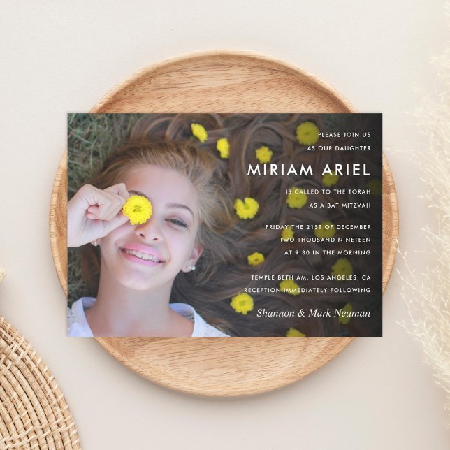 Invitación Bar moderno Mitzvah o Bat Mitzvah Photo (Subido por el creador)