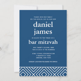 Invitación Bar moderno Mitzvah QR Detalles y respuesta del có