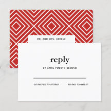 Bar moderno negro y rojo Mitzvah Postcard RSVP