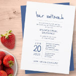 Invitación Bar moderno y sencillo Mitzvah<br><div class="desc">Compuesto por un guión lúdico y una tipografía san serif; Todo sobre un fondo de fondo blanco. Esto es diseñado por Select Fiesta Supplied Supplied,  exclusivo para Zazzle. Disponible aquí: http://www.zazzle.com/selectpartysupplies</div>
