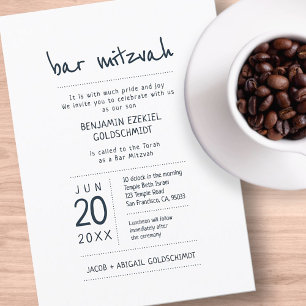 Invitación Bar moderno y sencillo Mitzvah