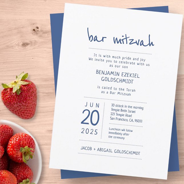 Invitación Bar moderno y sencillo Mitzvah (Subido por el creador)