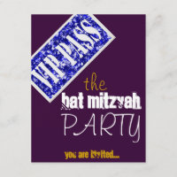 Bar morado y azul Mitzvah Bat Mitzvah fiesta VIP