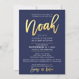 Invitación Bar personalizado Mitzvah Invito a la marina Noah