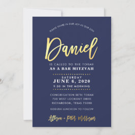 Invitación Bar personalizado Mitzvah Marina moderna + nombre