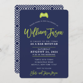Invitación Bar personalizado Mitzvah moderna contoller lima m