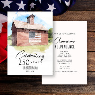Invitación Bar Rojo 250 años de Americana 4 de julio Fiesta