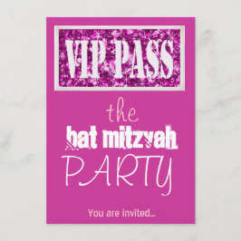 Invitación Bar rosa Mitzvah Bat Mitzvah fiesta VIP