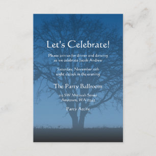 Invitación Bar Rustic Blue Tree of Life Mitzvah Recepción