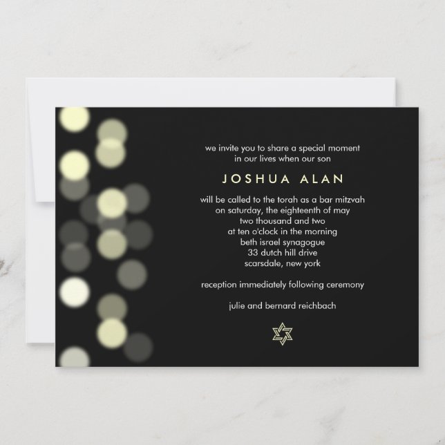 Invitación Bar Spotlight/Invitación de Bat Mitzvah (Anverso)