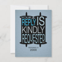 Bar Torah moderno Mitzvah Responder RSVP Azul gris
