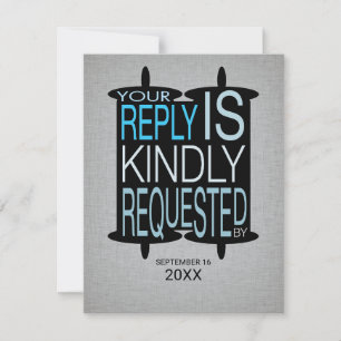 Invitación Bar Torah moderno Mitzvah Respuesta RSVP Azul gris