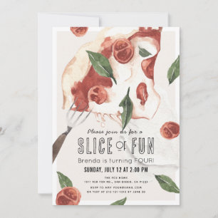 Invitación Baraja de divertida Margherita Pizza niños Cumplea