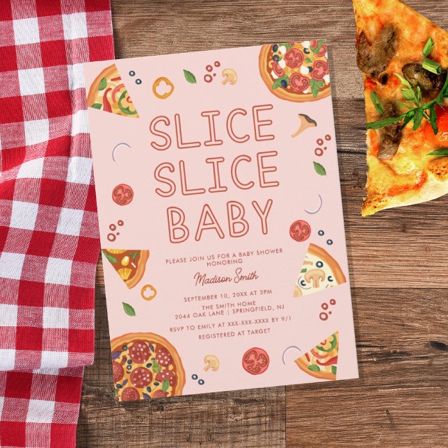 Invitación Baraja moderna para niños Pizza Baby Shower (Subido por el creador)