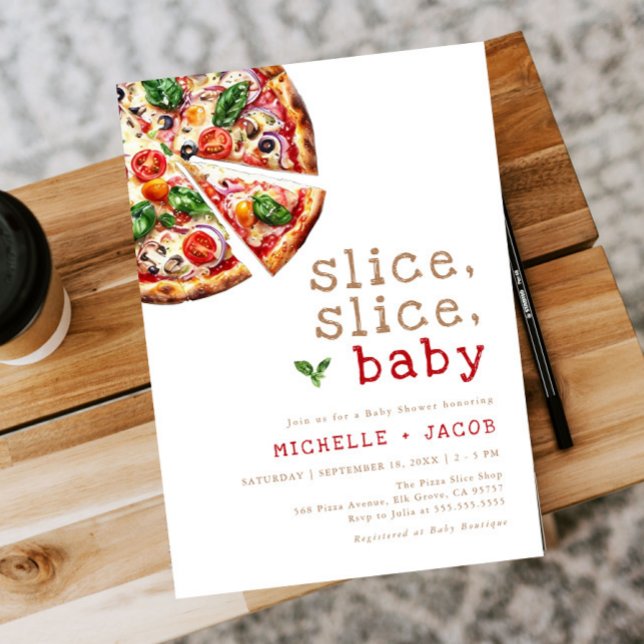 Invitación Baraja moderna para niños Pizza Baby Shower (Subido por el creador)