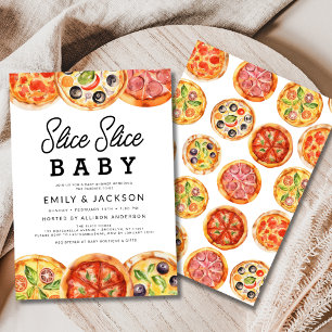 Invitación Baraja moderna para niños Pizza Baby Shower