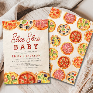 Invitación Baraja moderna para niños Pizza Baby Shower