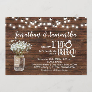 Invitación barbacoa antes que las parejas ducha moda de país