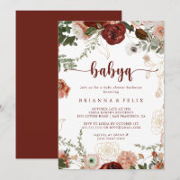Barbacoa Baby Shower de Gold Rustic Floral BabyQ