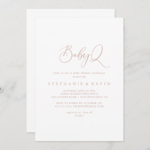 Invitación Barbacoa Baby Shower de Rosa Gold Idyllic BabyQ