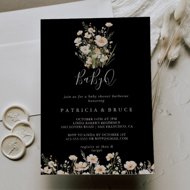 Invitación Barbacoa Baby Shower de Wildflower Black BabyQ (Subido por el creador)