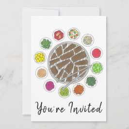 Invitación Barbacoa de barbacoa coreana asada comida banchan 