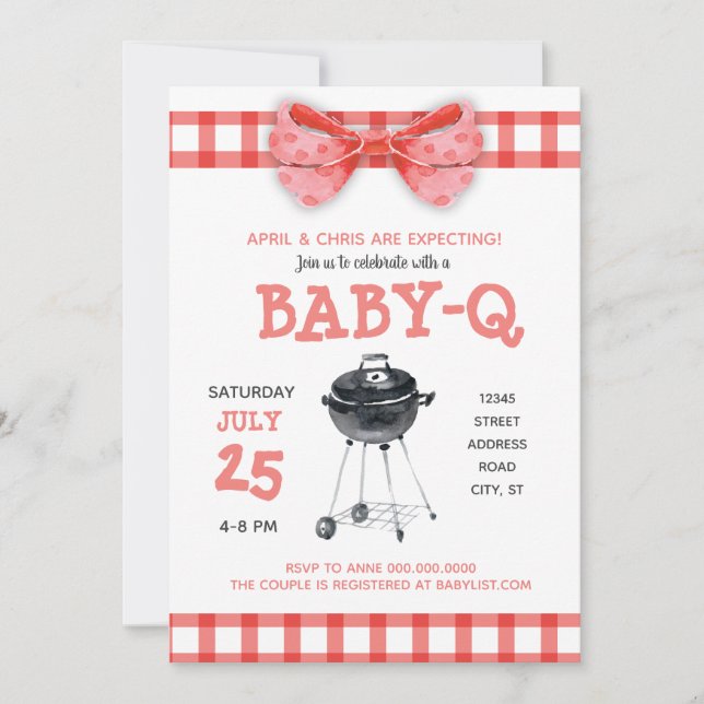 Invitación Barbacoa de barbacoa de Baby Shower de BABY-Q (Anverso)