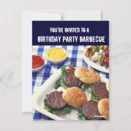 Invitación Barbacoa de fiesta de cumpleaños, hamburguesas