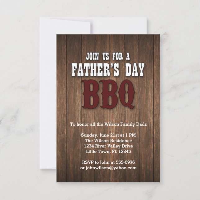Invitación barbacoa del Día del Padre (Anverso)