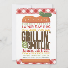 Invitación barbacoa del Día del Trabajo, barbacoa del patio t