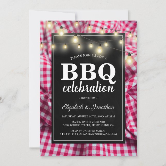 Invitación Barbacoa del patio trasero | Masa de barbacoa de v (Anverso)
