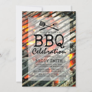 Invitación Barbacoa en el patio trasero   Parrilla de BBQ de 