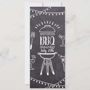 Invitación barbacoa jardín fiesta pizarra BBBQ