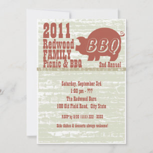 Invitación barbacoa o asado de cerdo