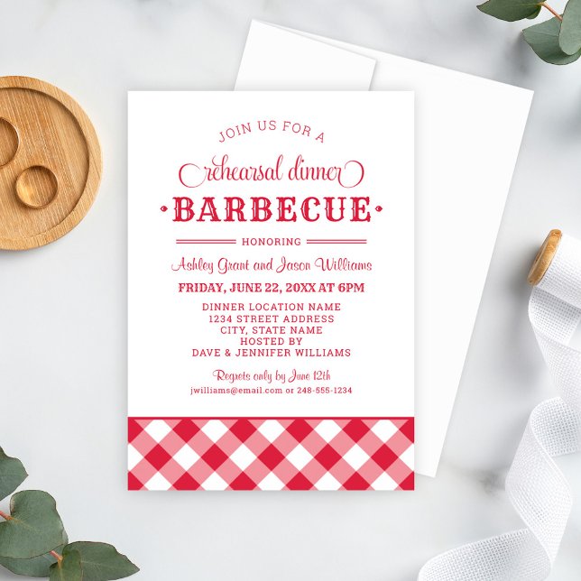 Invitación Barbacoa Roja Cena de Ensayo de Boda Barbecue (Subido por el creador)