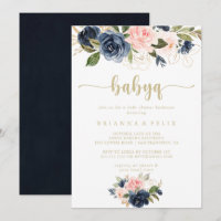 Barbacoa Rubor Floral Gold BabyQ en Baby Shower