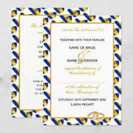 Invitación BARBADOS Christian Gold Script Boda