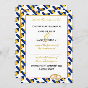 Invitación BARBADOS Christian Gold Script Boda